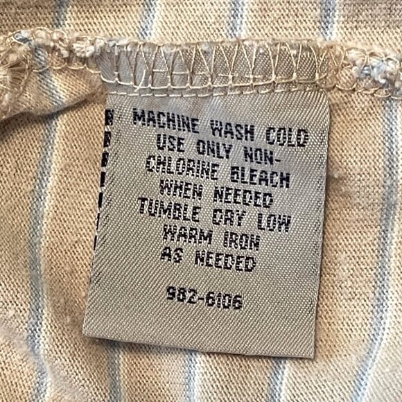 CABIN CREEK WOMENS TOP Plus Size 1X BEIGE with STRIPES Pullover 1100A - Picture 5 of 8